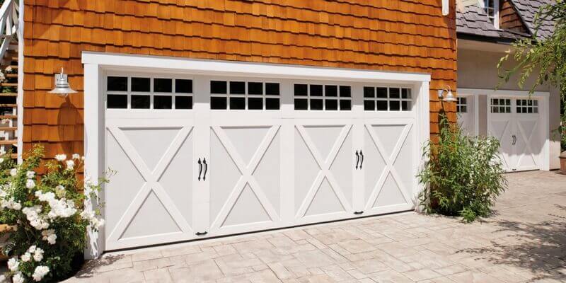 White Carriage House Garage Doors