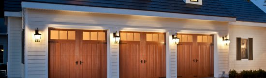 Three Wooden Garage doors with Windows